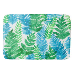 Fern watercolor bath mat