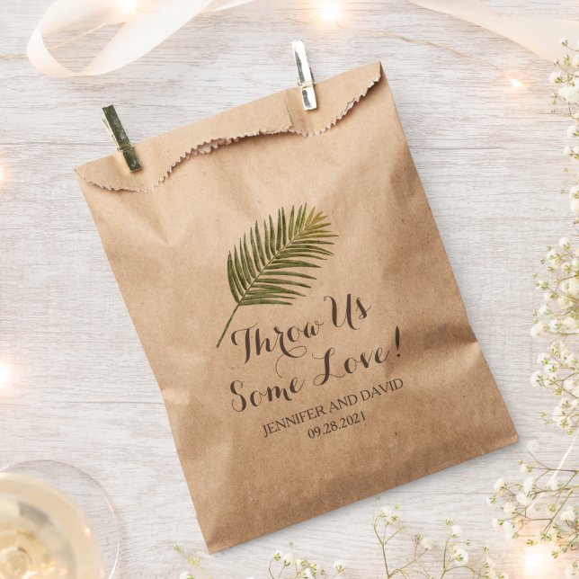 Fern Wedding Petal Toss or Confetti Favour Bags (Clipped)