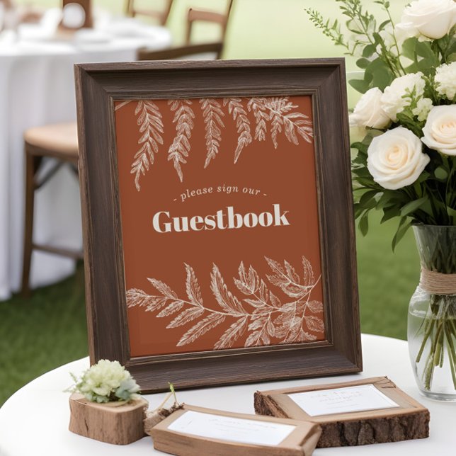 Fern Woodland Wedding Guestbook Sign (Creator Uploaded)