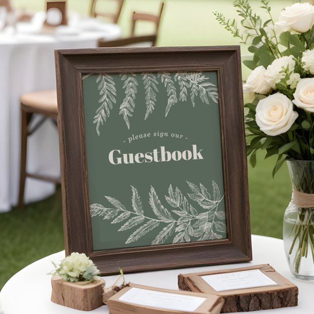 Fern Woodland Wedding Guestbook Sign (Creator Uploaded)