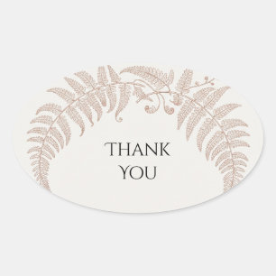 Fern Wreath Wedding Thank You Sticker
