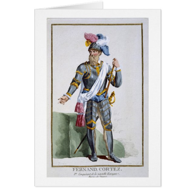 Fernand Cortez (1485-1547), engraved by Pierre Duf (Front)