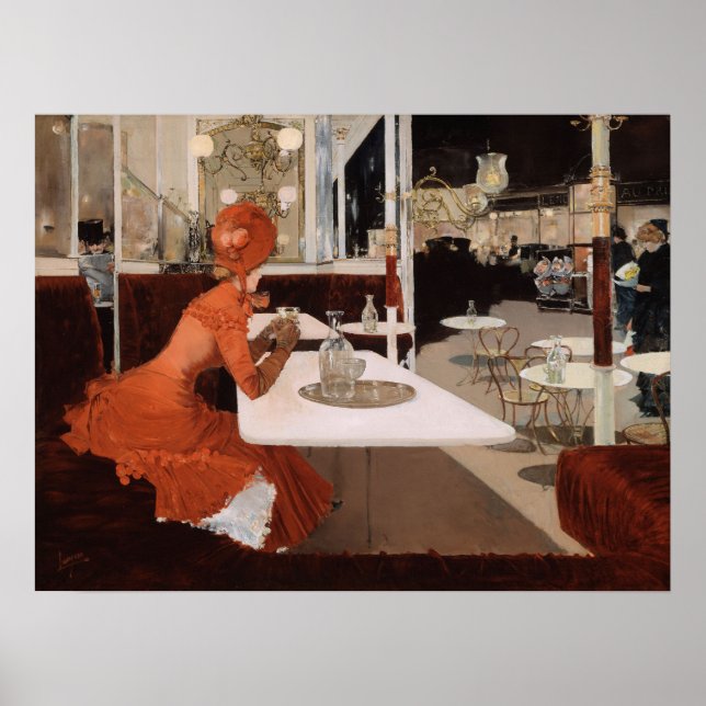 Fernand Lungren, In the Cafe, Paris, c1883 Poster (Front)