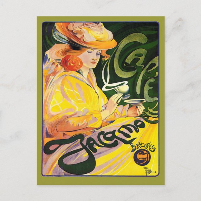 Fernand Toussaint ~ Cafe Jacqmotte Postcard (Front)