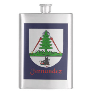 Fernandez Heraldic Shield Hip Flask