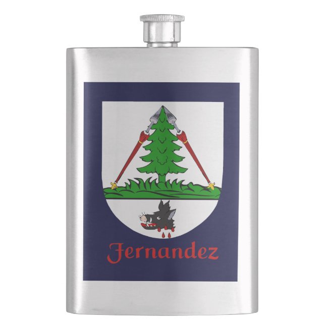 Fernandez Heraldic Shield Hip Flask (Front)