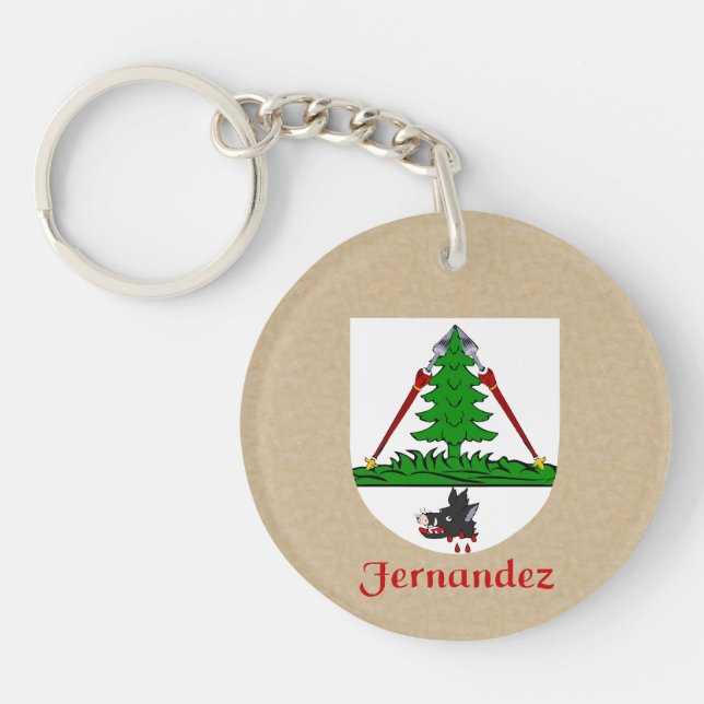 Fernandez Historical Shield with Flag of Mexico Key Ring (Front)