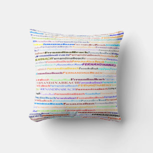 Fernandina Beach Text Design II Throw Pillow