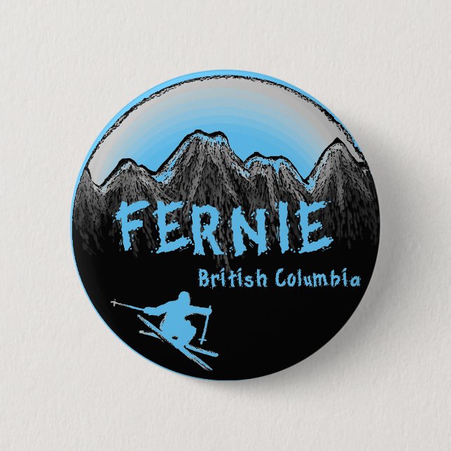Fernie British Columbia Canada ski 6 Cm Round Badge (Front)