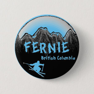 Fernie British Columbia Canada ski 6 Cm Round Badge