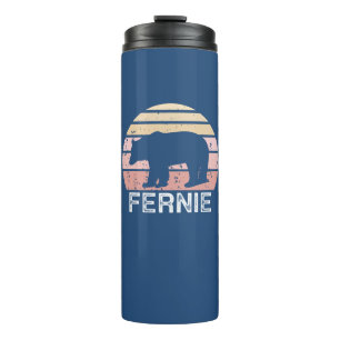 Fernie British Columbia Retro Bear Thermal Tumbler
