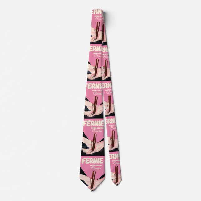 Fernie British Columbia Ski poster Tie (Front)