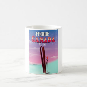 Fernie Canada ski travel poster. Coffee Mug