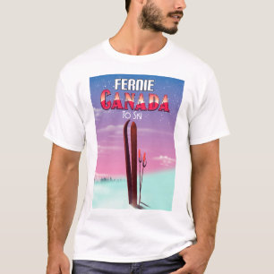 Fernie Canada ski travel poster. T-Shirt