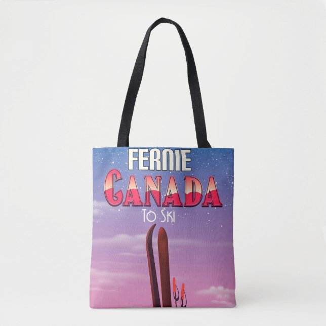 Fernie Canada ski travel poster. Tote Bag (Front)