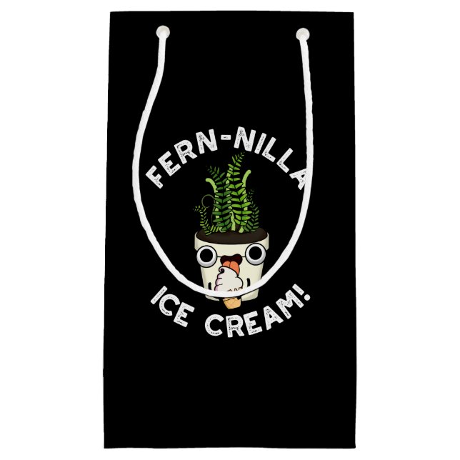 Fernilla Ice Cream Ice Cream Plant Pun Dark BG Small Gift Bag (Front)