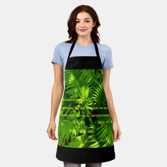 Ferns, 1 John 1:9 Apron (Worn)