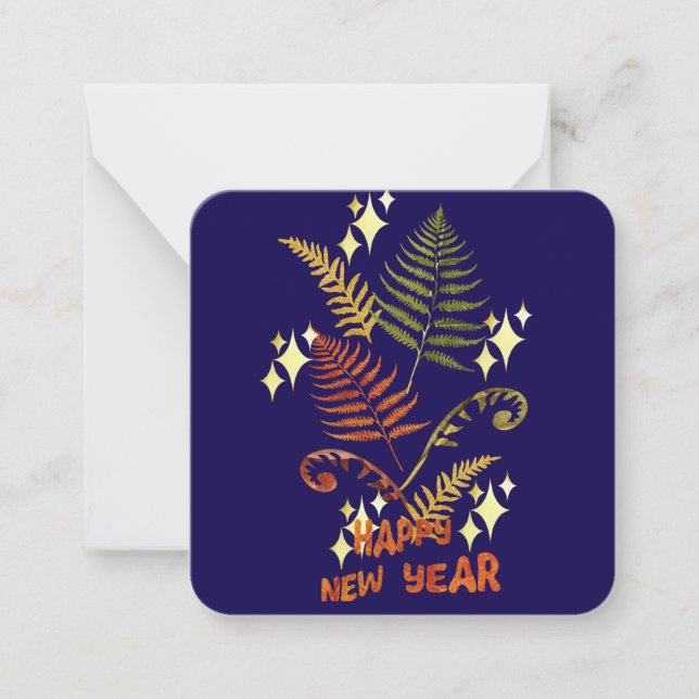 Ferns Happy New Year  Card (Front)