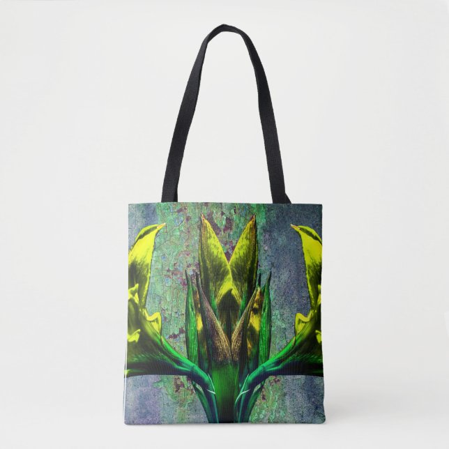 Ferns On Blue Tote Bag (Front)
