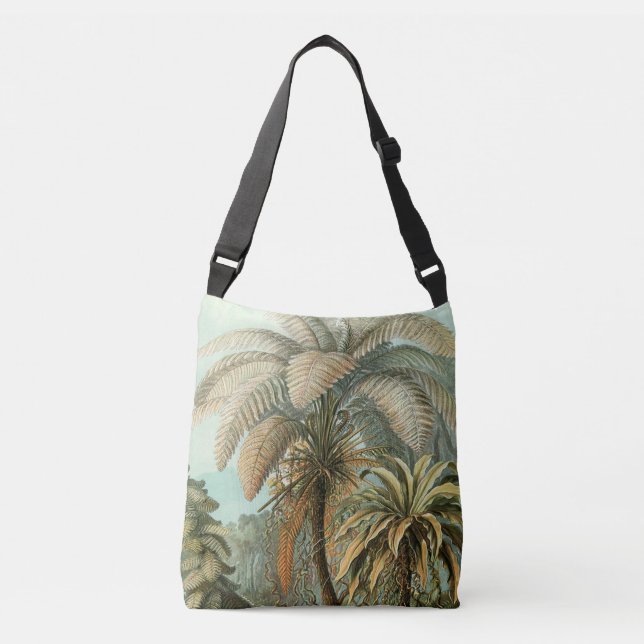 Ferns Palm Tree Antique Botanical Ferns Art Crossbody Bag (Front)