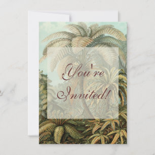 Ferns Palm Tree Antique Botanical Ferns Art Invitation
