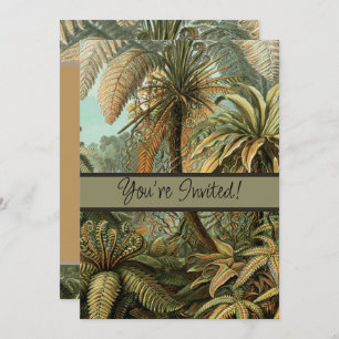 Ferns Palm Tree Antique Botanical Ferns Art Invitation