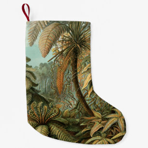 Ferns Palm Tree Antique Botanical Ferns Art Small Christmas Stocking