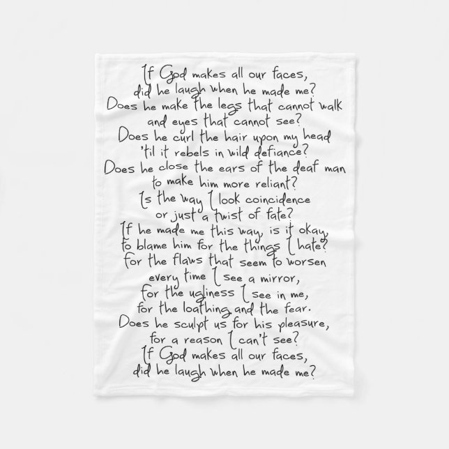 Fern's poem fleece blanket (Front)