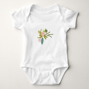 Ferns Roses Acorns Flower Girl Wedding Party Baby Bodysuit