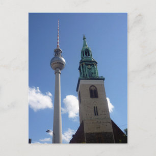 fernsehturm bell tower postcard