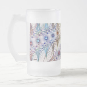 Ferns'N Flowers Abstract Frosted Glass Beer Mug
