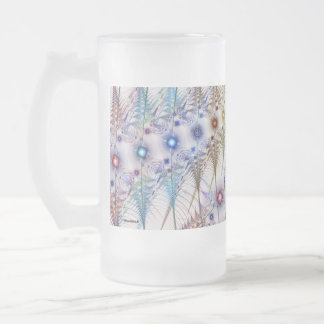 Ferns'N Flowers Abstract Frosted Glass Beer Mug