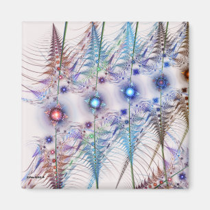 Ferns'N Flowers Abstract Magnet