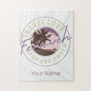Fernweh Palm And Beach Vintage Travel Souvenir Jigsaw Puzzle