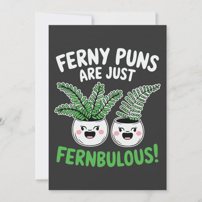 Ferny Puns – Fernbulous! Funny Plant Design Card (Front)
