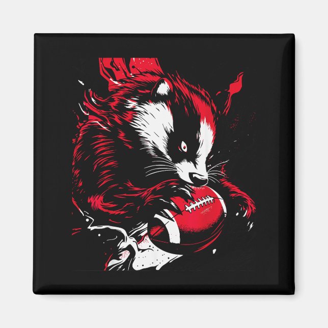 Ferocious Badger Football Lover Wisconsin Game Day Magnet (Front)