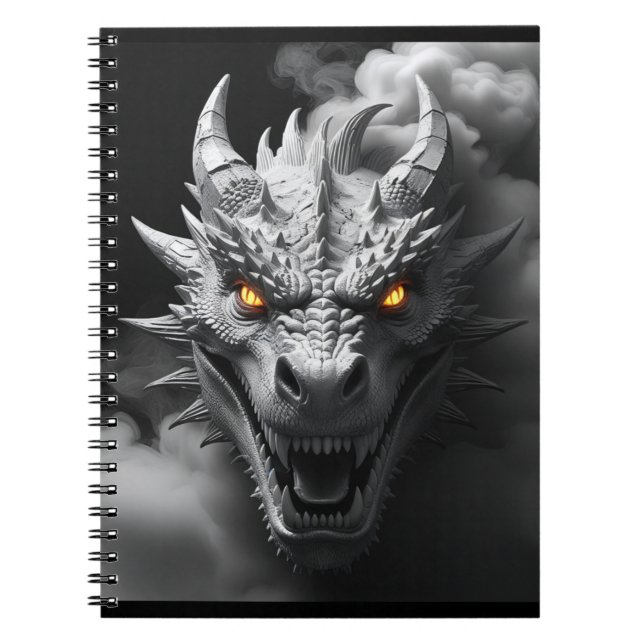 Ferocious Dragon Head Portrait  Notebook (Front)