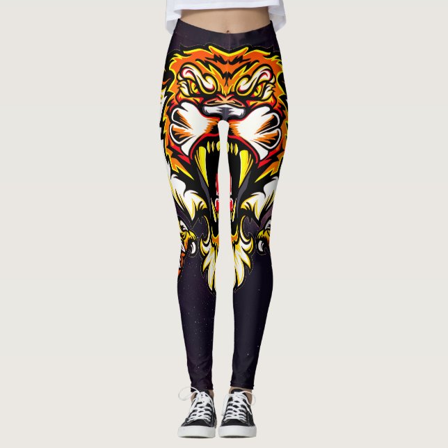 Ferocious Roaring Tiger Leggings (Front)