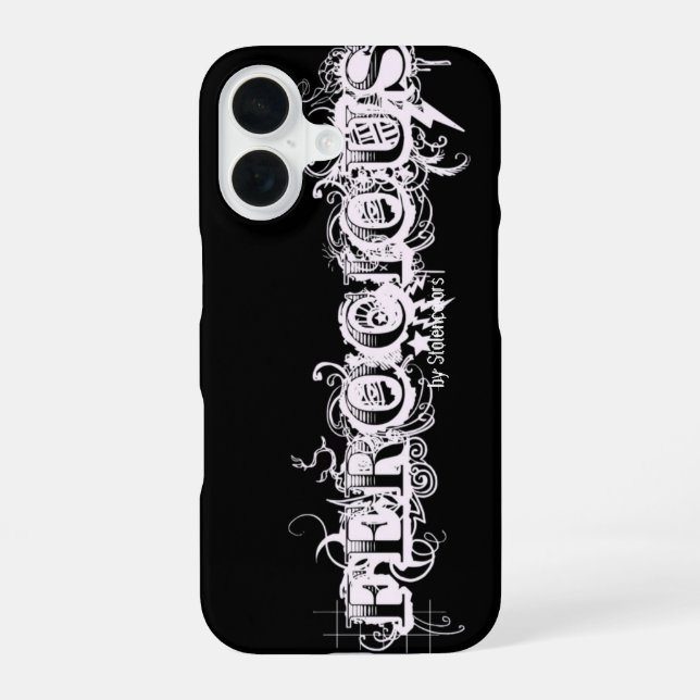 Ferocious Tattoo Typography iPhone 16 Case (Back)