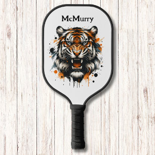 Ferocious Tiger Modern Monogram  Pickleball Paddle