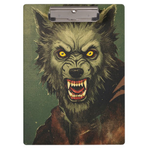Ferocious Werewolf Horror Illustration Clipboard
