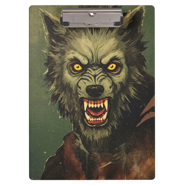 Ferocious Werewolf Horror Illustration Clipboard (Front)