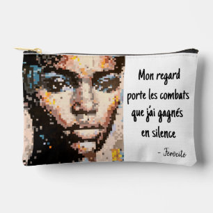 Férocité Portrait Pixel Vibrant Art Accessory Pouch