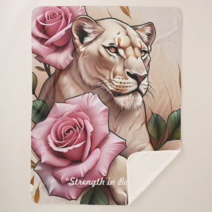 "Ferocity Meets Elegance" Sherpa Blanket