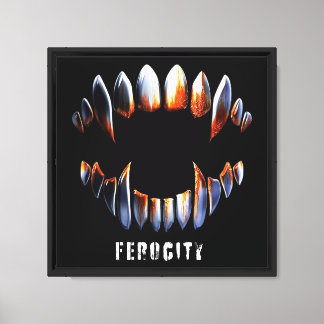 Ferocity Vampire Fangs Grunge Gothic Art Canvas Print