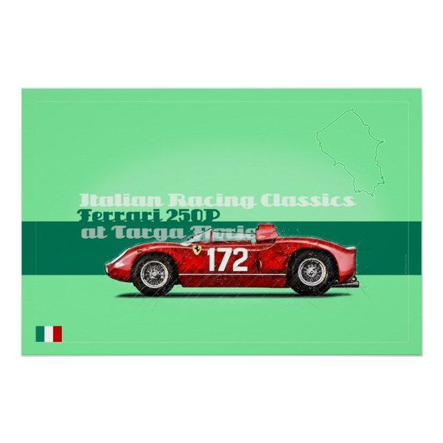 Ferrari 250P at the Targa Florio Poster (Front)