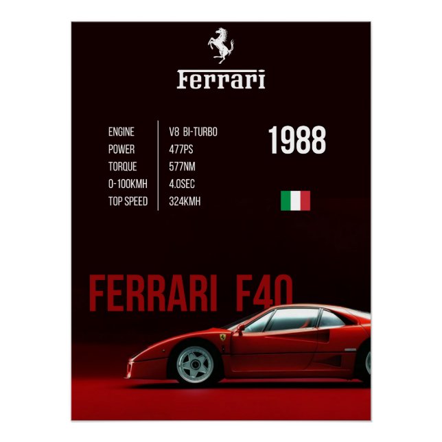 Ferrari F40 Poster (Front)