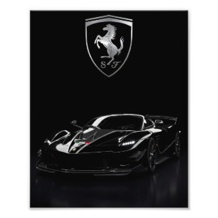 Ferrari FXX-K Black Hypercar Dark Supercar Photo Print