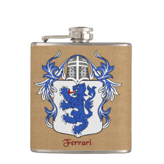 Ferrari Heraldic Shield with Helm and Mantle Hip Flask