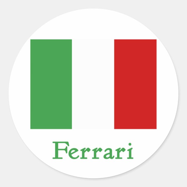 Ferrari Italian Flag Classic Round Sticker (Front)